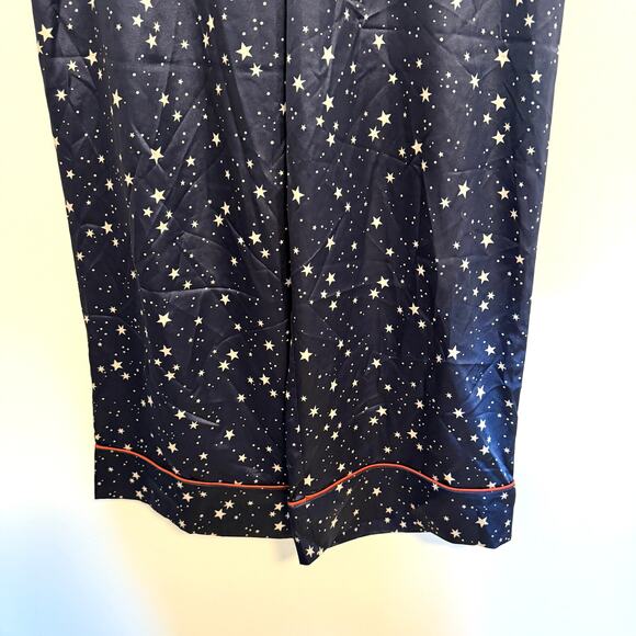 L*SPACE Luna Satin Pajama Set In Starry Night In Navy White Size Large New - Picture 12 of 14
